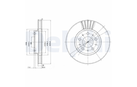 Disque de frein BG2841 Delphi