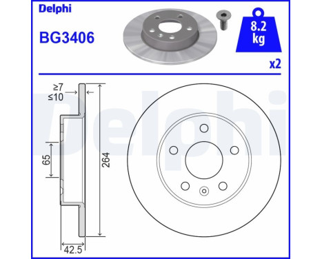 Disque de frein BG3406 Delphi