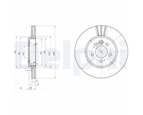 Disque de frein BG3503 Delphi