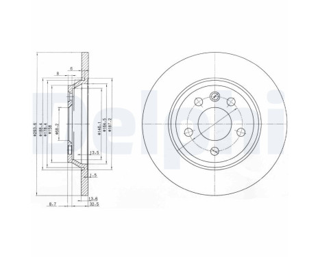 Disque de frein BG3518 Delphi
