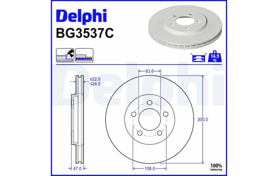 Disque de frein BG3537C Delphi