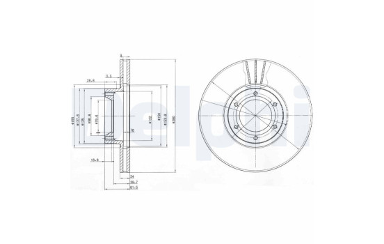 Disque de frein BG3553 Delphi