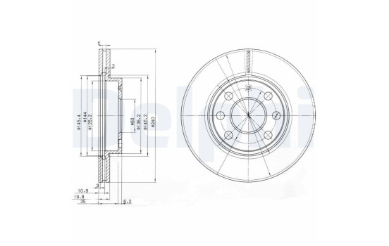 Disque de frein BG3568 Delphi