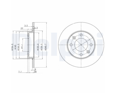 Disque de frein BG3653 Delphi