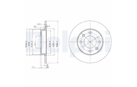 Disque de frein BG3653 Delphi