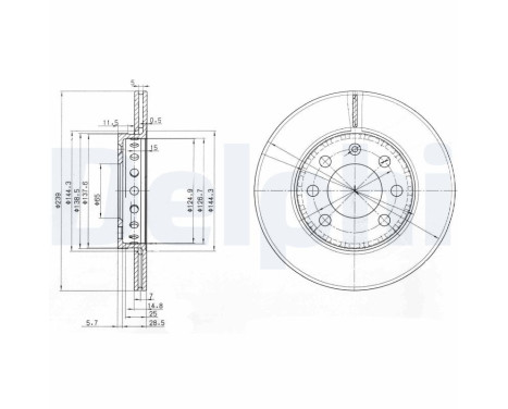 Disque de frein BG3658 Delphi