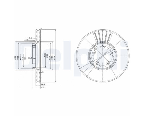 Disque de frein BG3676 Delphi