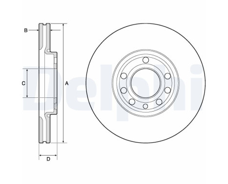 Disque de frein BG3713C Delphi