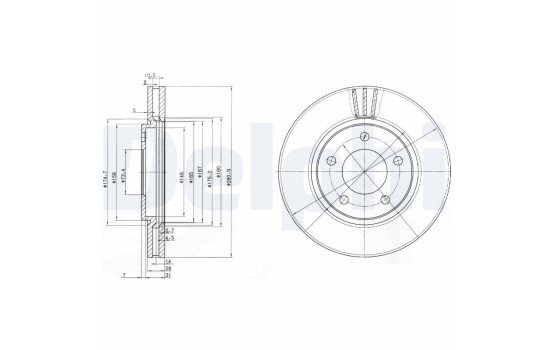 Disque de frein BG3715 Delphi