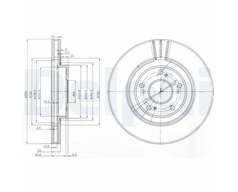 Disque de frein BG3747 Delphi