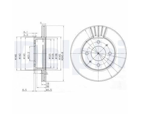 Disque de frein BG3749 Delphi