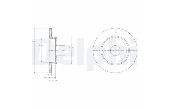 Disque de frein BG3761 Delphi