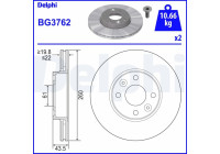 Disque de frein BG3762 Delphi