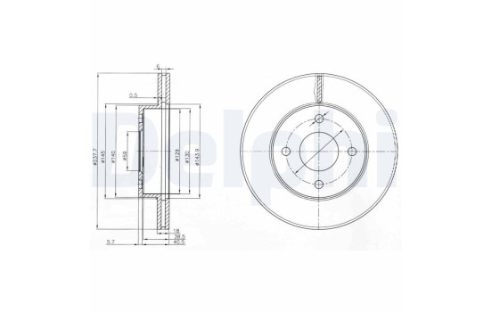 Disque de frein BG3763 Delphi