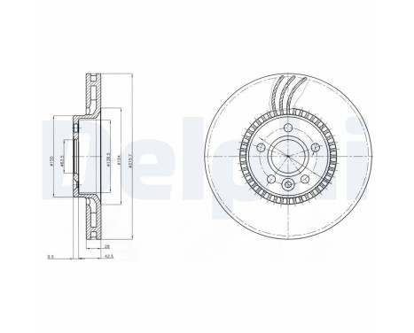 Disque de frein BG3784 Delphi