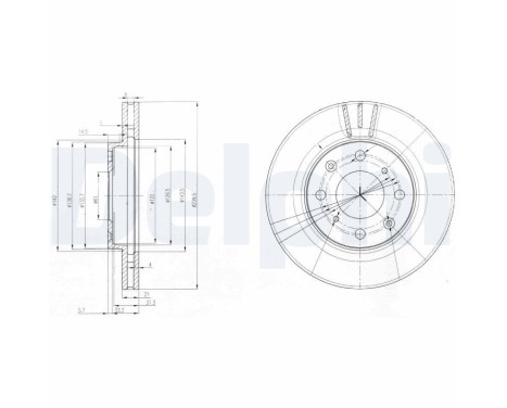 Disque de frein BG3794 Delphi