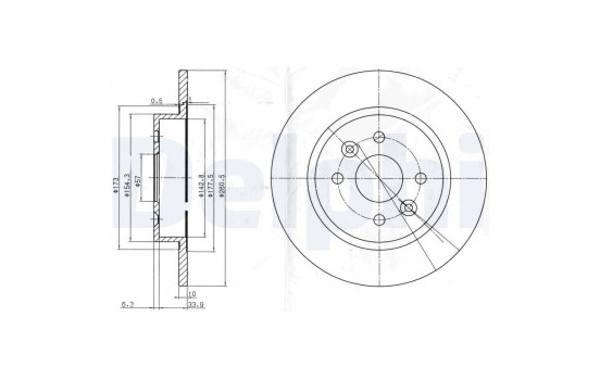 Disque de frein BG3804 Delphi