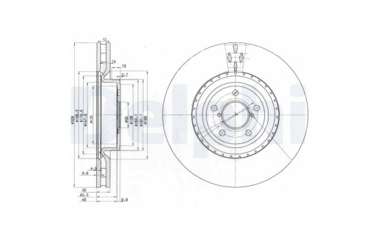 Disque de frein BG3818 Delphi