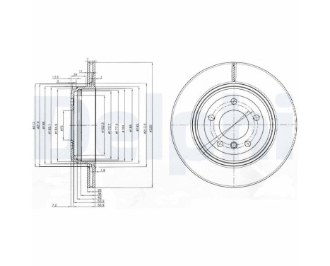 Disque de frein BG3872 Delphi
