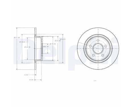 Disque de frein BG3873 Delphi
