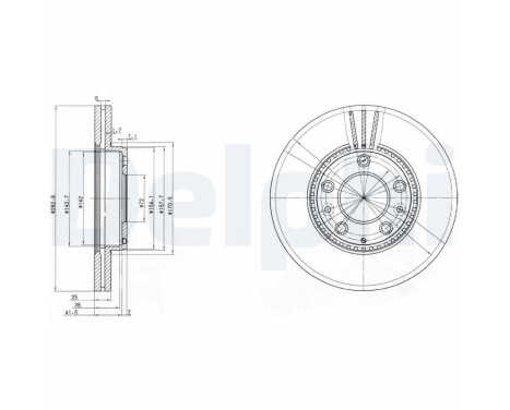 Disque de frein BG3874 Delphi