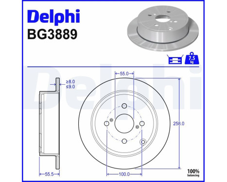Disque de frein BG3889 Delphi