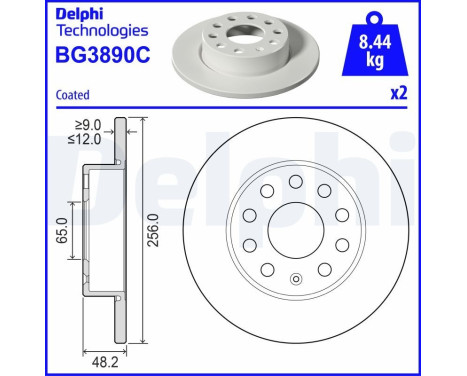 Disque de frein BG3890C Delphi