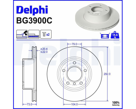 Disque de frein BG3900C Delphi