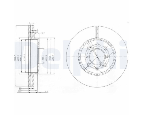 Disque de frein BG3965 Delphi