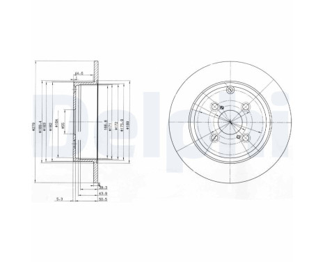 Disque de frein BG3974 Delphi