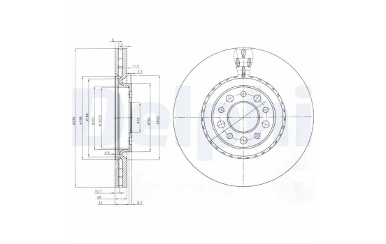 Disque de frein BG3993 Delphi