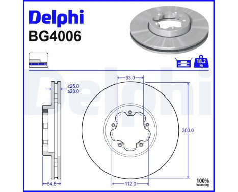 Disque de frein BG4006 Delphi