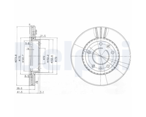 Disque de frein BG4015 Delphi