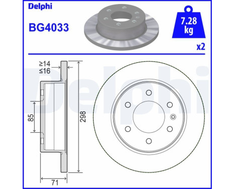 Disque de frein BG4033 Delphi