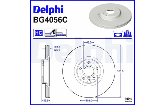 Disque de frein BG4056C Delphi