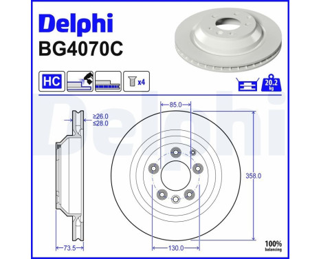 Disque de frein BG4070C Delphi
