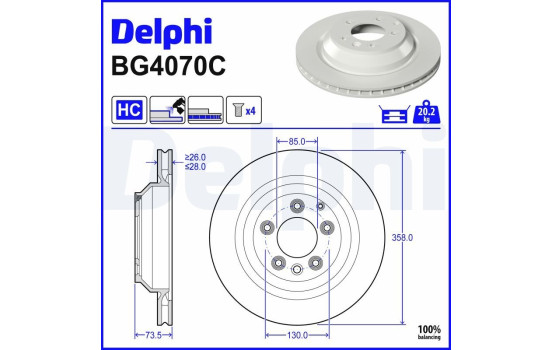 Disque de frein BG4070C Delphi
