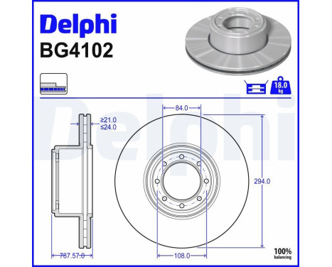 Disque de frein BG4102 Delphi