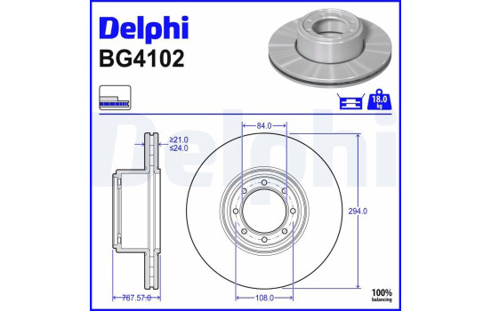 Disque de frein BG4102 Delphi