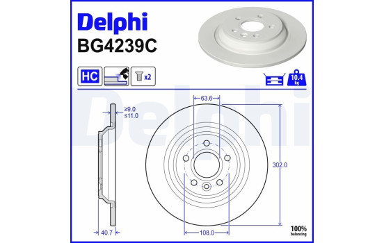 Disque de frein BG4239C Delphi