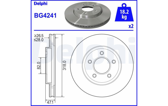 Disque de frein BG4241 Delphi