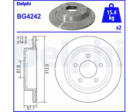 Disque de frein BG4242 Delphi