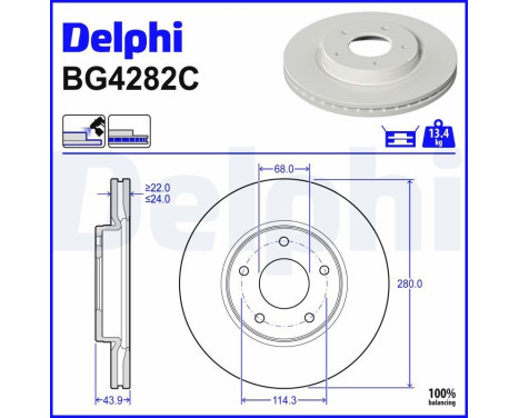 Disque de frein BG4282C Delphi