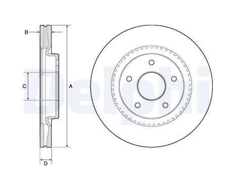 Disque de frein BG4283 Delphi