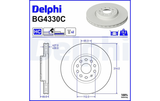 Disque de frein BG4330C Delphi