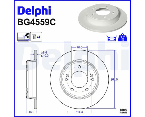 Disque de frein BG4559C Delphi