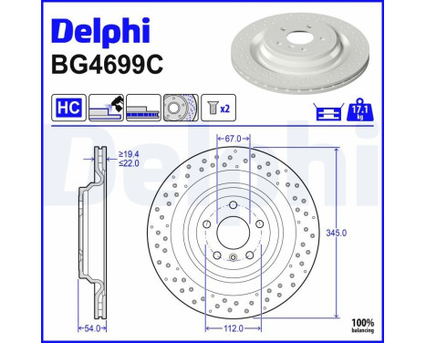 Disque de frein BG4699C Delphi