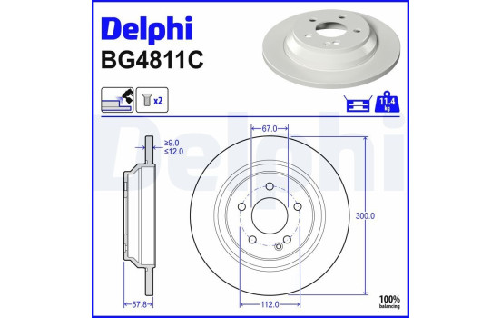 Disque de frein BG4811C Delphi