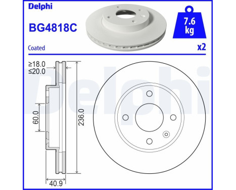 Disque de frein BG4818C Delphi