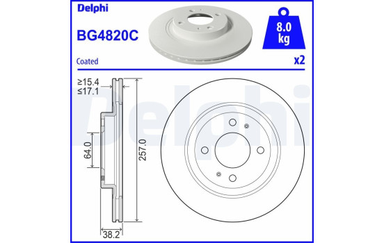 Disque de frein BG4820C Delphi